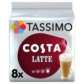 Tassimo Costa Latte Coffee Pods 8 Servings ( Pack of 5 )  Adomoo